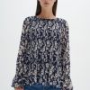 Overdele InWear | Ryannaiw Bluse Blue Neutral Painted Flowers