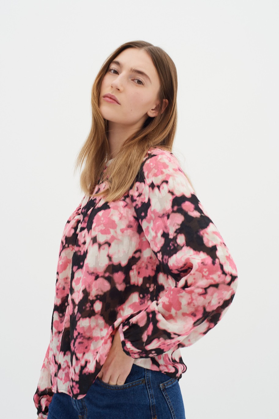 Inspiration InWear | Cisiraiw Bluse Pink Floaty Flower